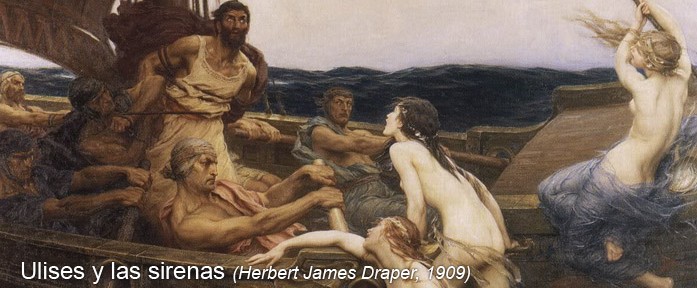 Ulises y las sirenas (Herbert James Draper, 1909)