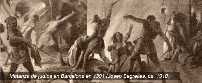 Matanza de judíos en Barcelona en 1391 (Josep Segrelles, ca. 1910)